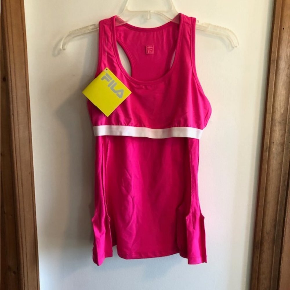 FILA Lawn Tennis Club Athletic Racerback Tank Pink Small 36 - Picture 9 of 16